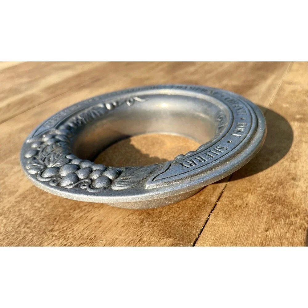 Country Ware 1975 Wine Bottle Pewter Coaster